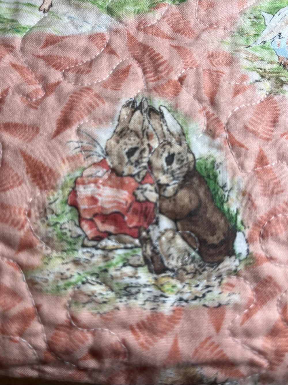 Beatrix Potter Peter Rabbit Handmade Quilt  32”x 32”